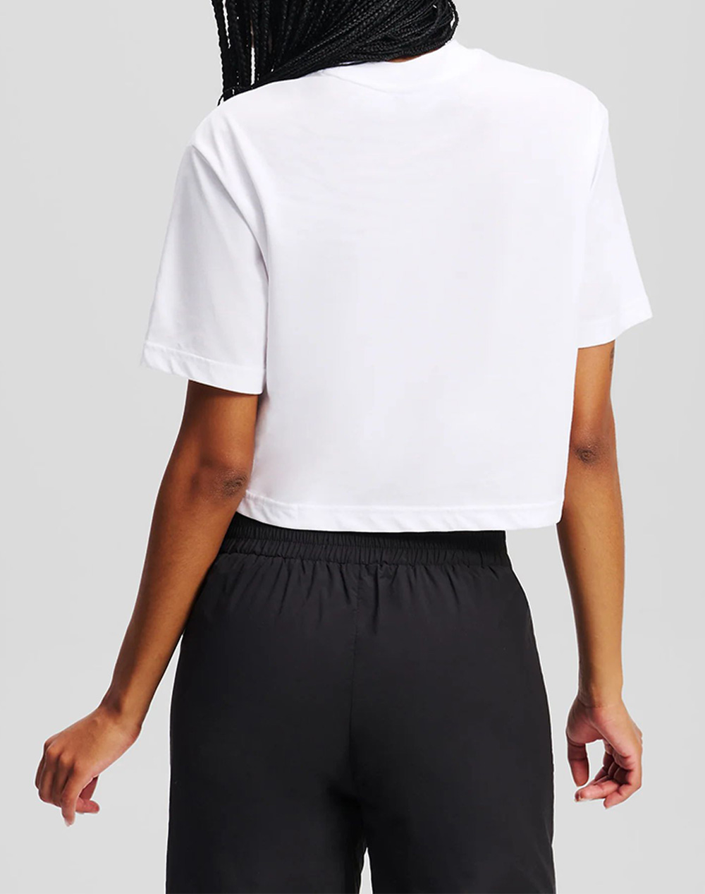 KARL LAGERFELD JEANS KLJ REG CROPPED MONOGRAM TEE A2W17076-100 White φωτογραφία
