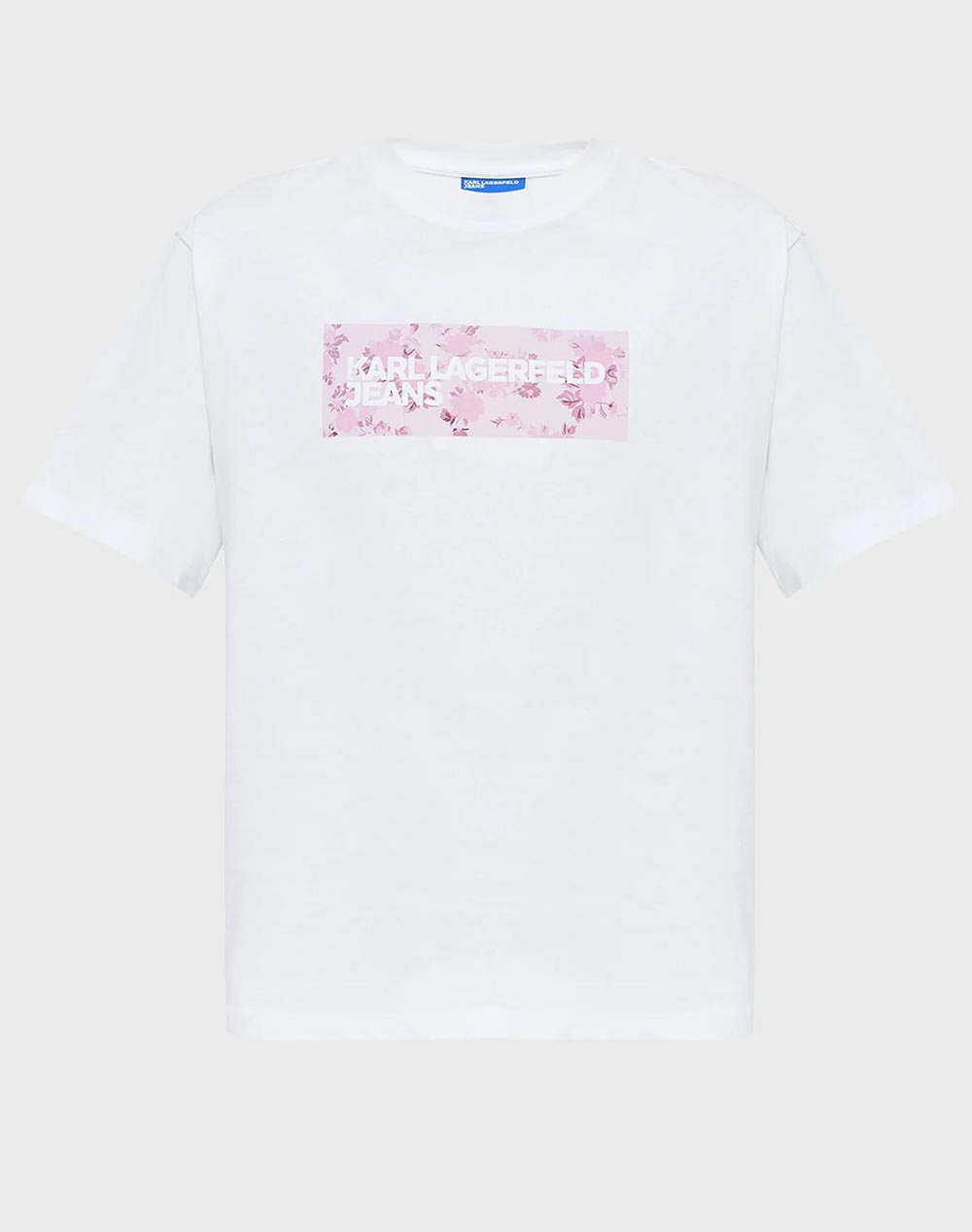 KARL LAGERFELD JEANS KLJ REG FLORAL LOGO TEE B2W17071-100 White