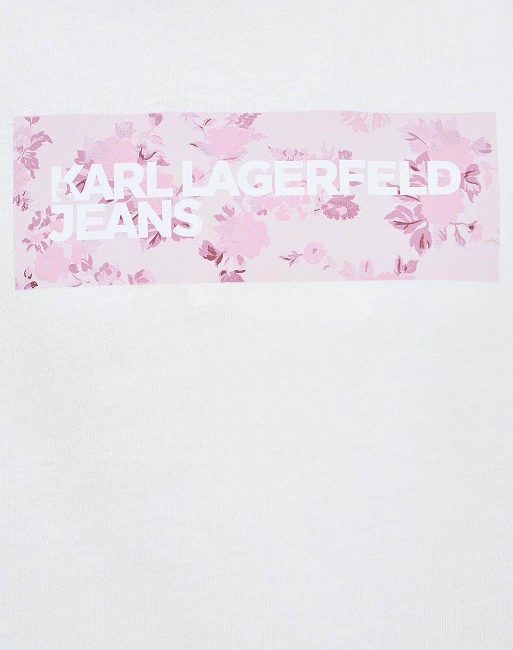 Karl Lagerfeld Jeans Klj Reg Floral Logo Tee B2W17071-100 White Γυναικεία ρούχα μπλούζες Τ-Shirt Politikos Shop Πολιτικός