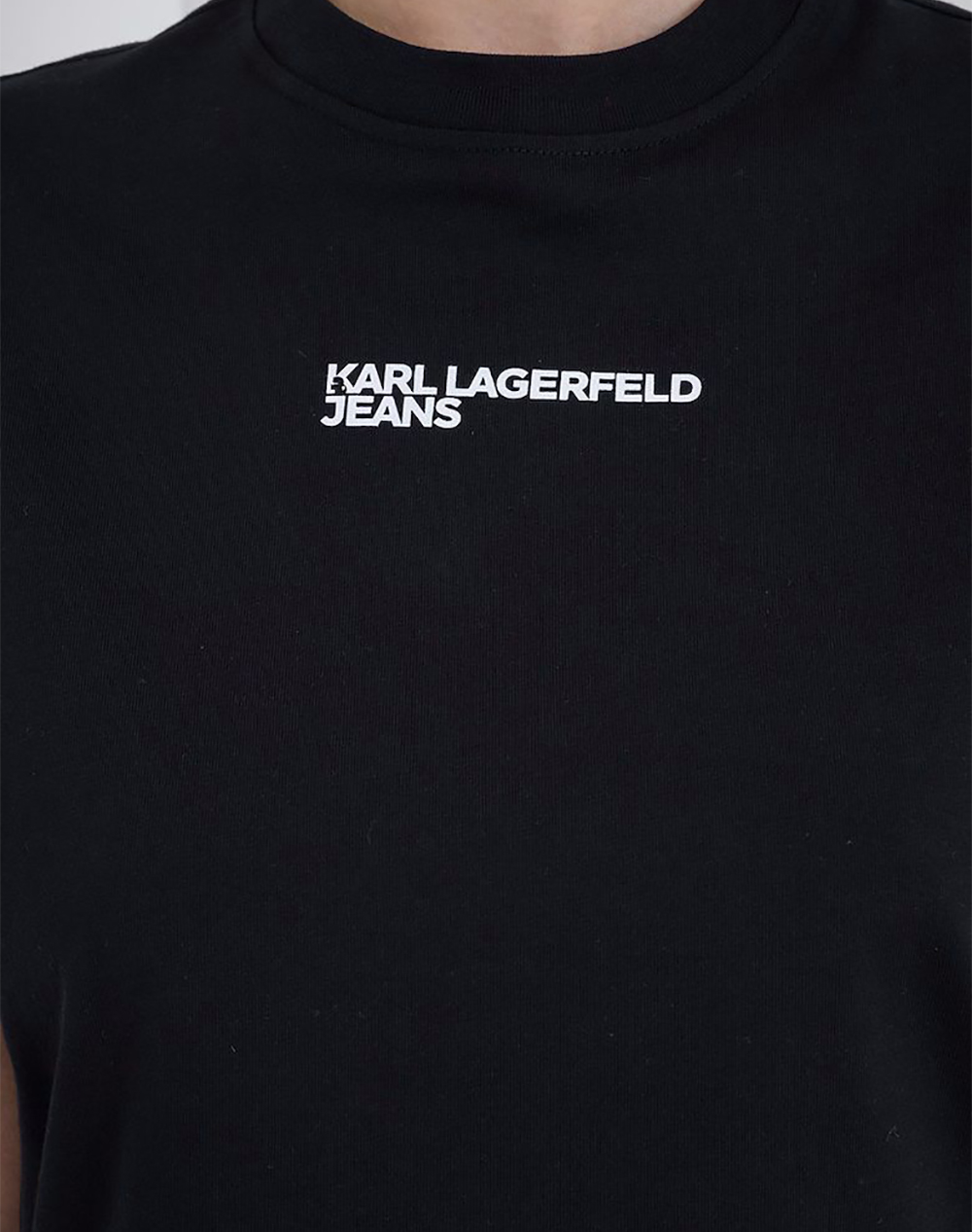 Karl Lagerfeld Jeans Klj Reg Ss Frame Tee B2W17069-999 Black Γυναικεία ρούχα μπλούζες Τ-Shirt Politikos Shop Πολιτικός