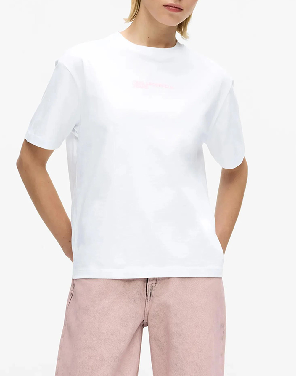 KARL LAGERFELD JEANS KLJ REG SS FRAME TEE B2W17069-100 White