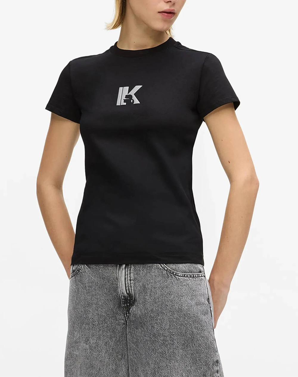 KARL LAGERFELD JEANS KLJ SLIM SS K LOGO TEE B2W17064-999 Black