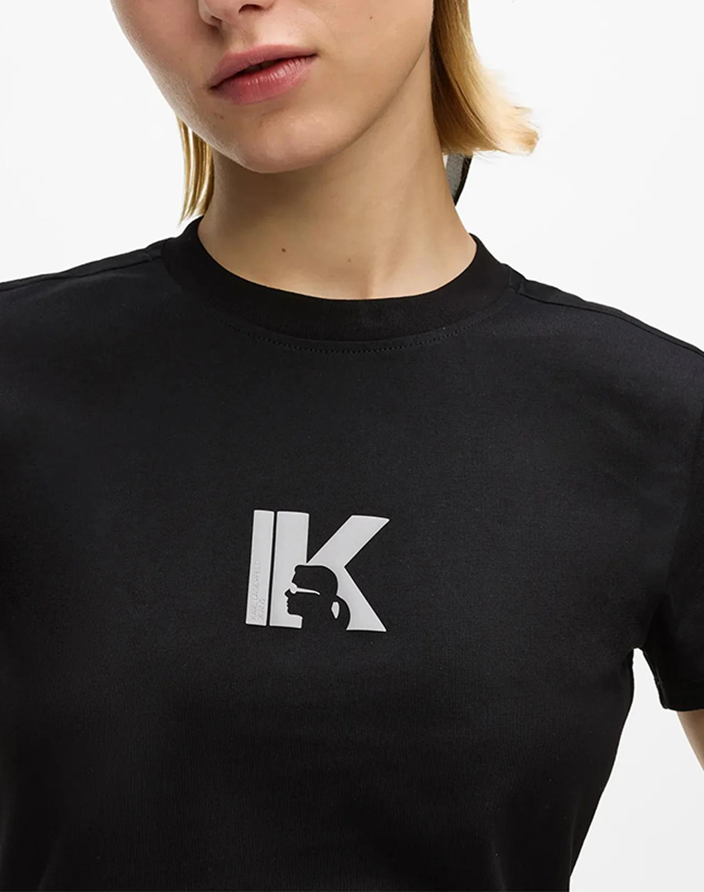 Karl Lagerfeld Jeans Klj Slim Ss K Logo Tee B2W17064-999 Black Γυναικεία ρούχα μπλούζες Τ-Shirt Politikos Shop Πολιτικός