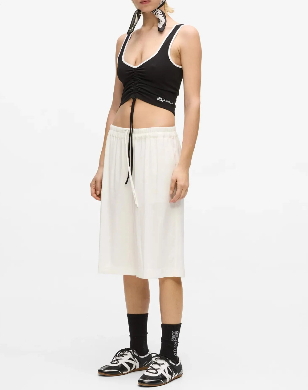 Karl Lagerfeld Jeans Klj Ruched Bralette B2W17051-999 Black Γυναικεία ρούχα μπλούζες Τοπ Κορμακια Politikos Shop Πολιτικός