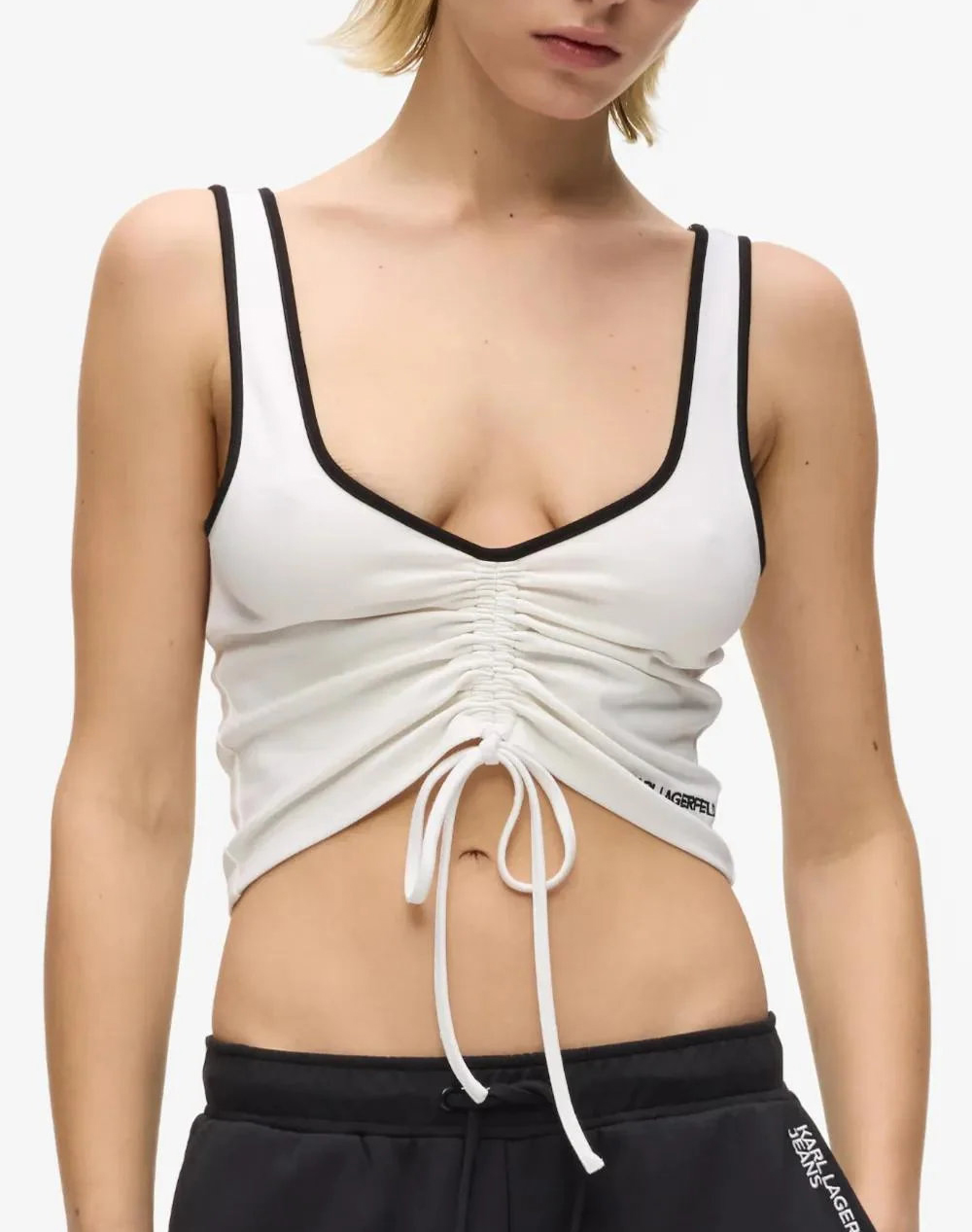 KARL LAGERFELD JEANS KLJ RUCHED BRALETTE B2W17051-100 White