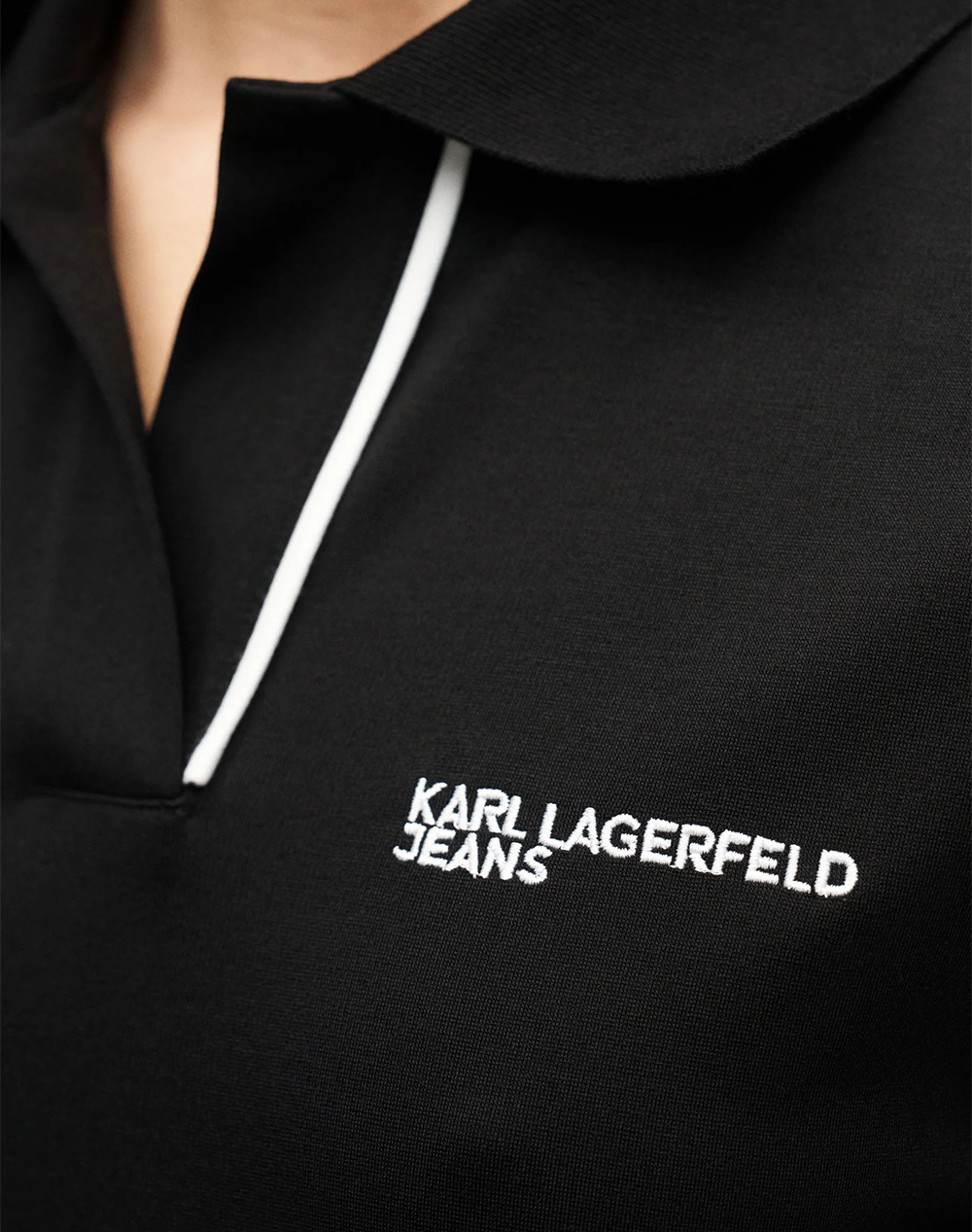Karl Lagerfeld Jeans Klj Slim Polo B2W17066-999 Black Γυναικεία ρούχα μπλούζες Politikos Shop Πολιτικός