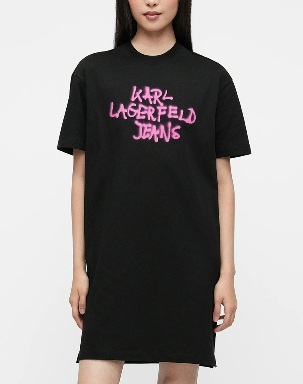 KARL LAGERFELD JEANS KLJ GRAFFITI TEE DRESS B1W13043-999 Black