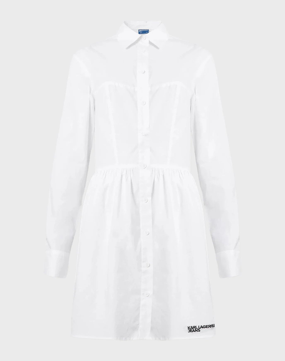 KARL LAGERFELD JEANS KLJ CORSET SHIRTDRESS B2W13036-100 White