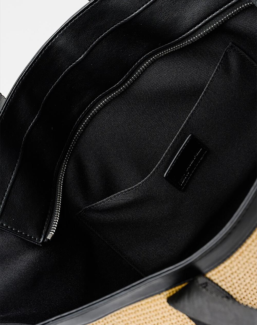 Karl Lagerfeld Jeans Klj Box Logo Raffia Shopper B2W30113-106 Biege Γυναικεία αξεσουάρ τσάντες Politikos Shop Πολιτικός