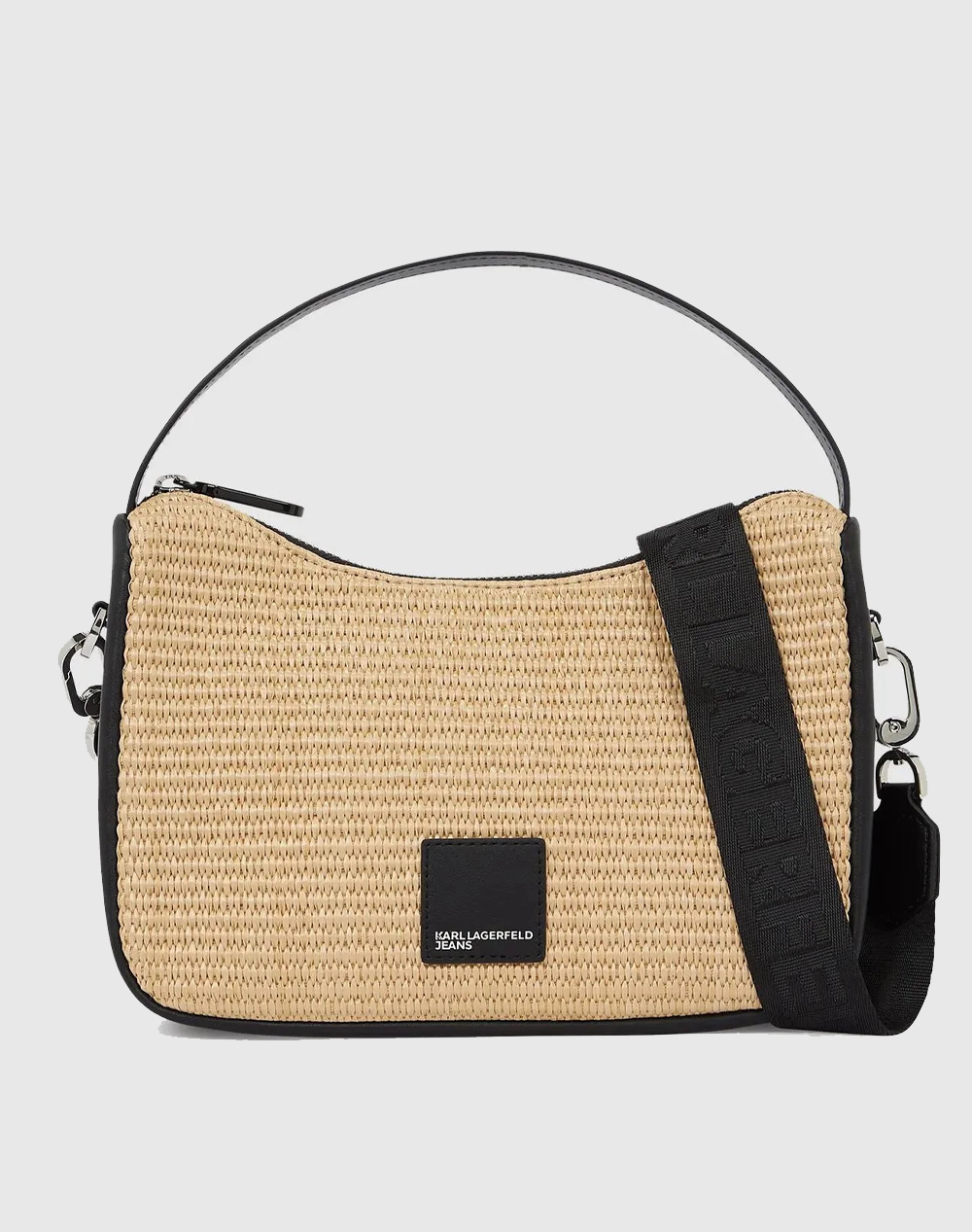 KARL LAGERFELD JEANS KLJ BOX LOGO RAFFIA MINI HOBO B2W30115-106 Biege