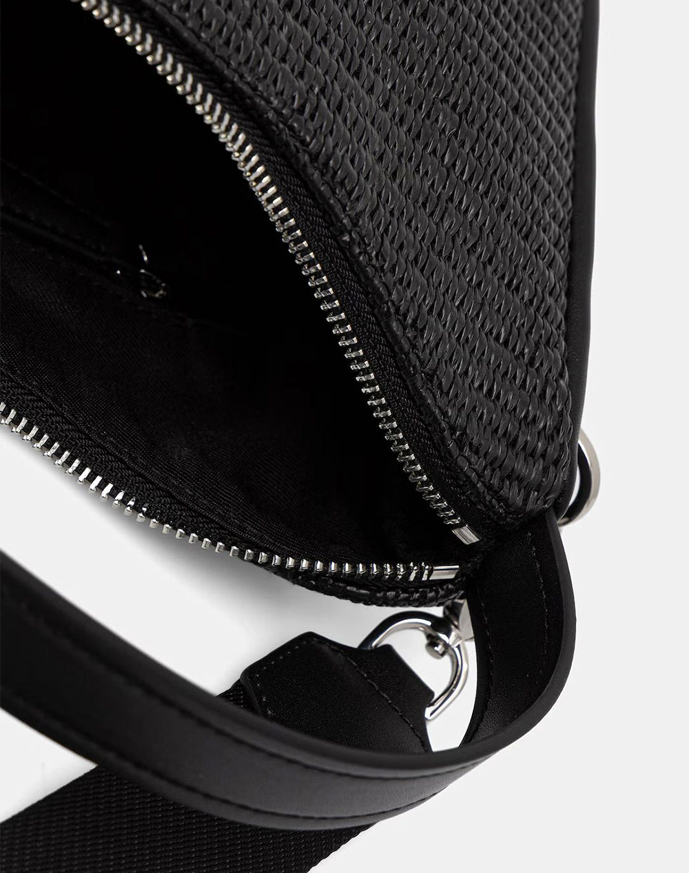 Karl Lagerfeld Jeans Klj Box Logo Raffia Mini Hobo B2W30115-999 Black Γυναικεία αξεσουάρ τσάντες Politikos Shop Πολιτικός