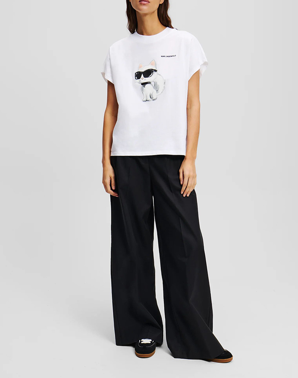 Karl Lagerfeld Ikon Aquarelle C Loose T-Shirt A2W17115-100 White Γυναικεία ρούχα μπλούζες Τ-Shirt Politikos Shop Πολιτικός