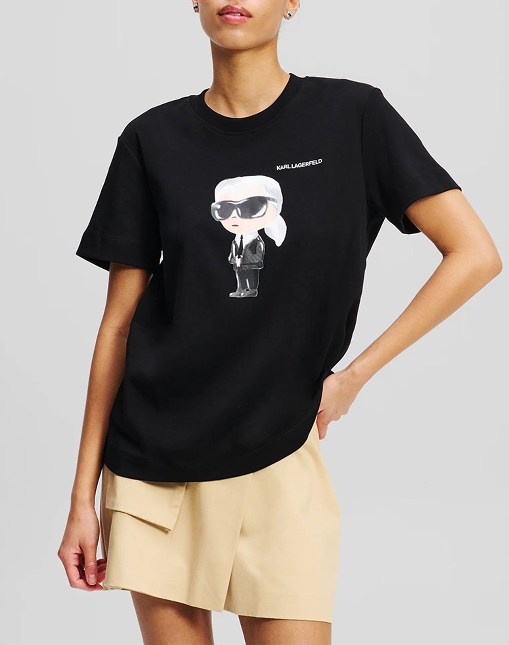 KARL LAGERFELD JEANS IKON AQUARELLE K T-SHIRT A1W17130-999 Black