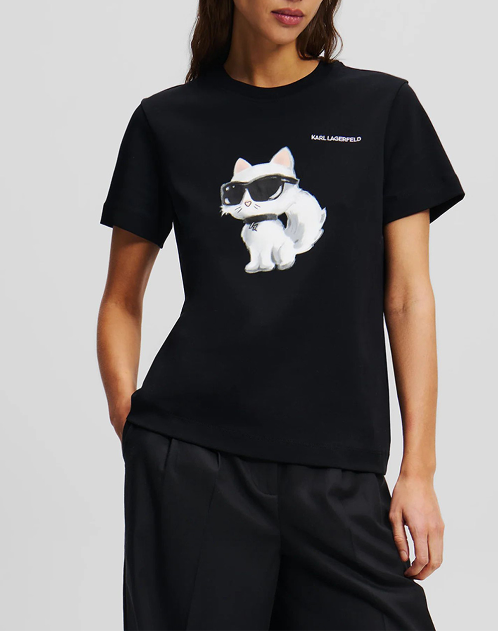 KARL LAGERFELD IKON AQUARELLE C T-SHIRT A2W17119-999 Black