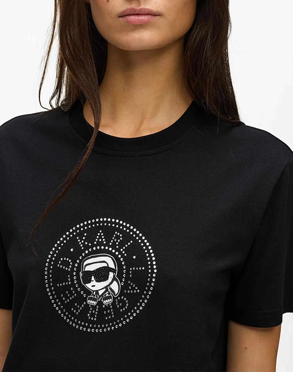 Karl Lagerfeld Ikon Rs Circle T-Shirt B2W17025-999 Black Γυναικεία ρούχα μπλούζες Τ-Shirt Politikos Shop Πολιτικός
