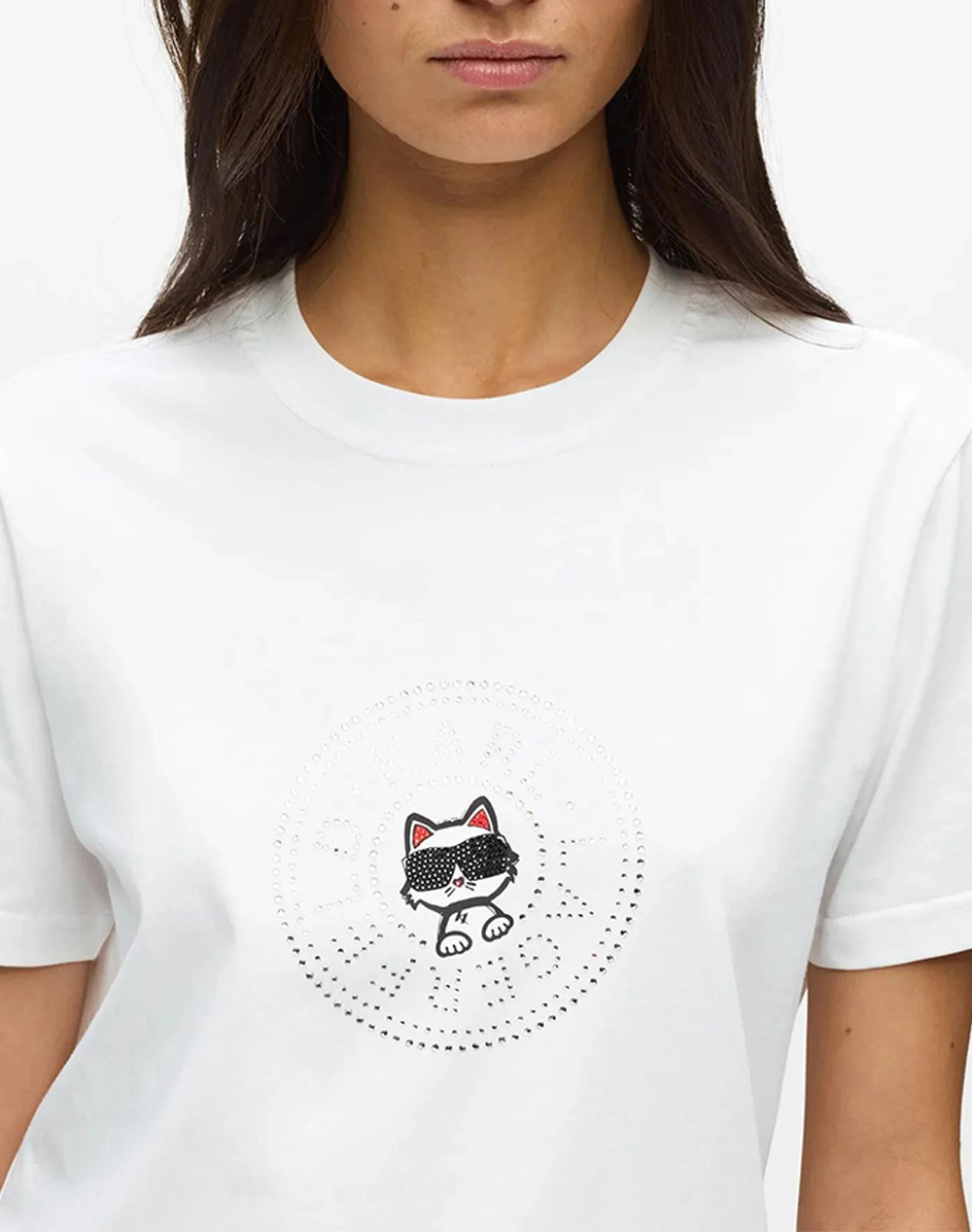 Karl Lagerfeld Ikon Rs Circle T-Shirt B2W17025-100 White Γυναικεία ρούχα μπλούζες Τ-Shirt Politikos Shop Πολιτικός