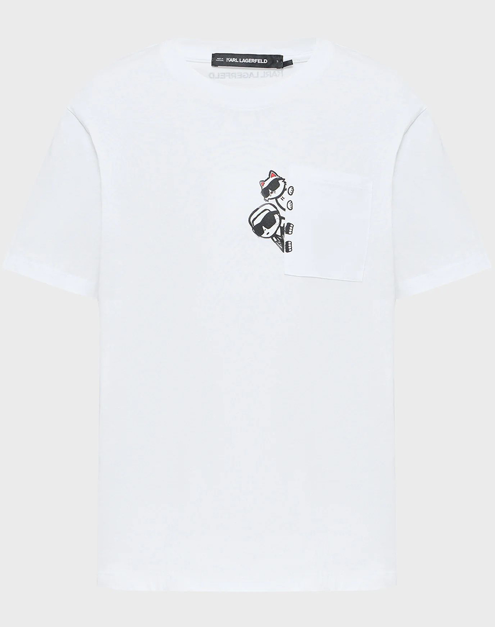 KARL LAGERFELD IKON PEEK A BOO POCKET T-SHIRT B2W17081-100 White