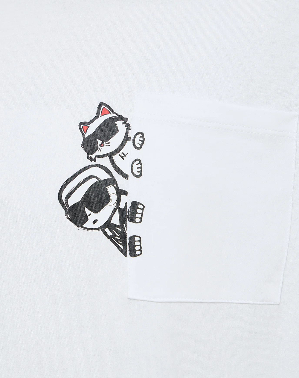 Karl Lagerfeld Ikon Peek A Boo Pocket T-Shirt B2W17081-100 White Γυναικεία ρούχα μπλούζες Τ-Shirt Politikos Shop Πολιτικός