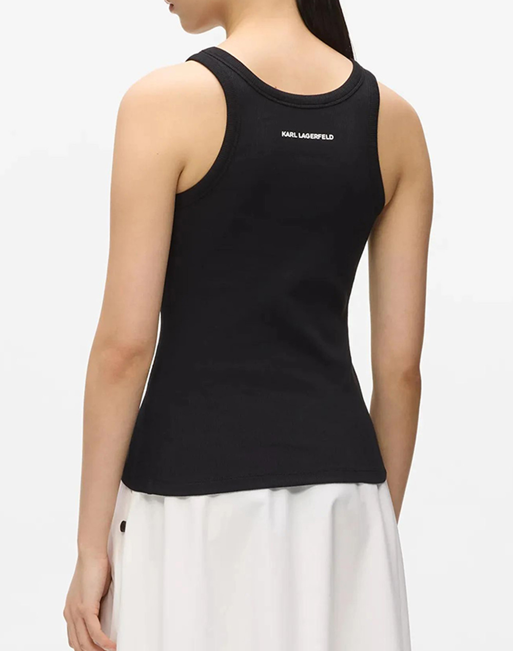 KARL LAGERFELD JEANS IKON RIBBED TANK TOP B2W17099-999 Black