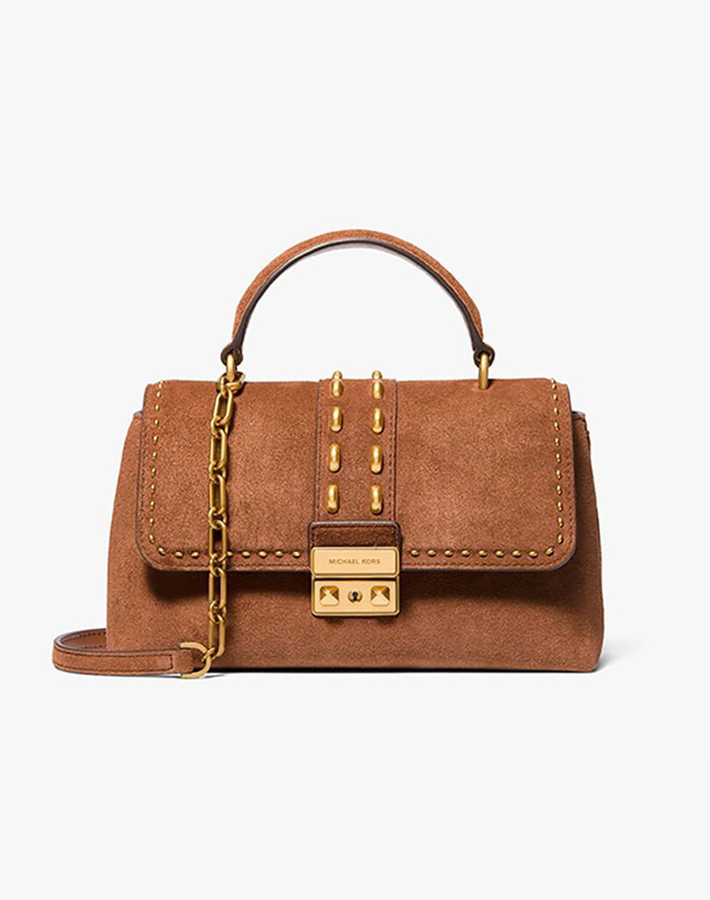 Michael Kors Γυναικεία Τσάντα Χειρός Καπουτσίνο Σουέτ