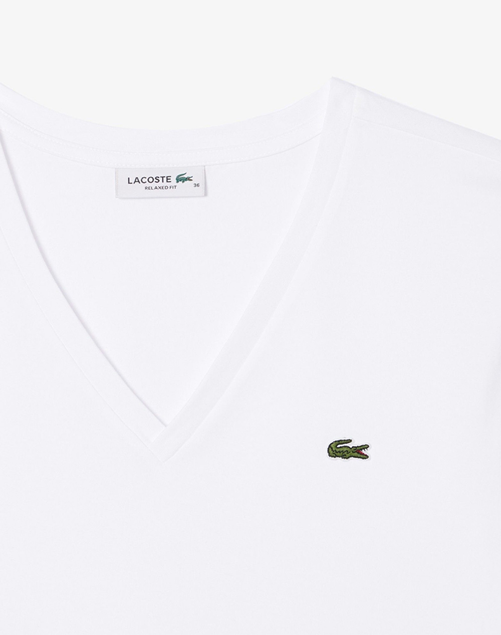 Lacoste Μπλούζα Κμ Tee-Shirt Ss 3Tf7300-001 White Γυναικεία ρούχα μπλούζες Τ-Shirt Politikos Shop Πολιτικός