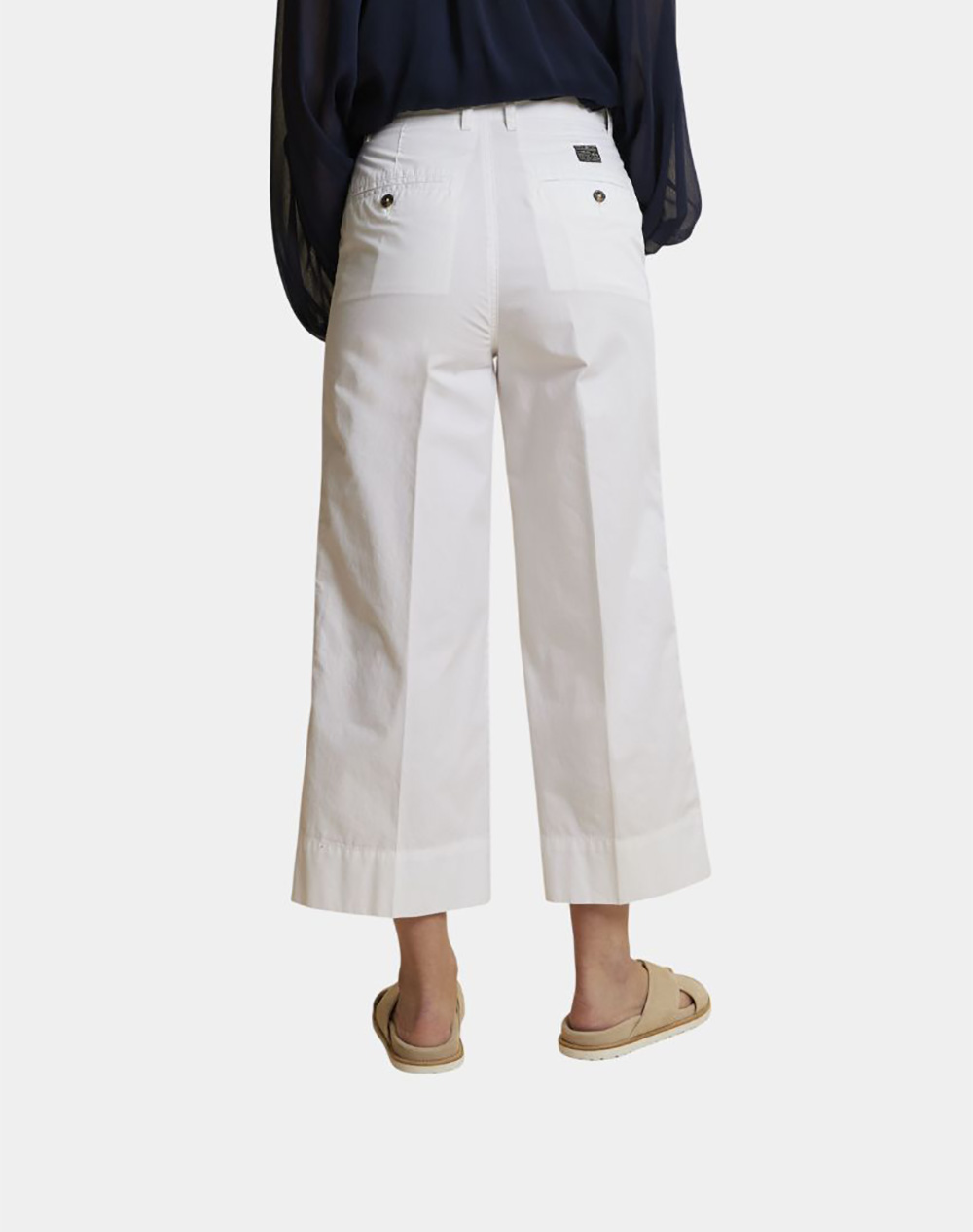 LA MARTINA LA MARTINA ΠΑΝΤΕΛΟΝΙ WOMAN WIDE LEG PANTS HD POPLIN 3LMWCT002-00001 White - 2