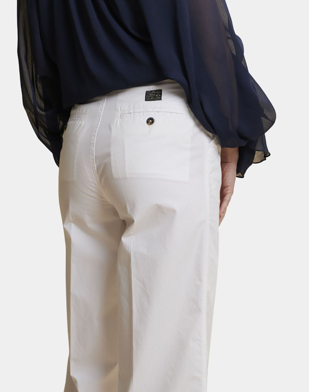 La Martina Παντελόνι Woman Wide Leg Pants Hd Poplin 3Lmwct002-00001 White Γυναικεία ρούχα παντελόνια Chinos Politikos Shop Πολιτικός