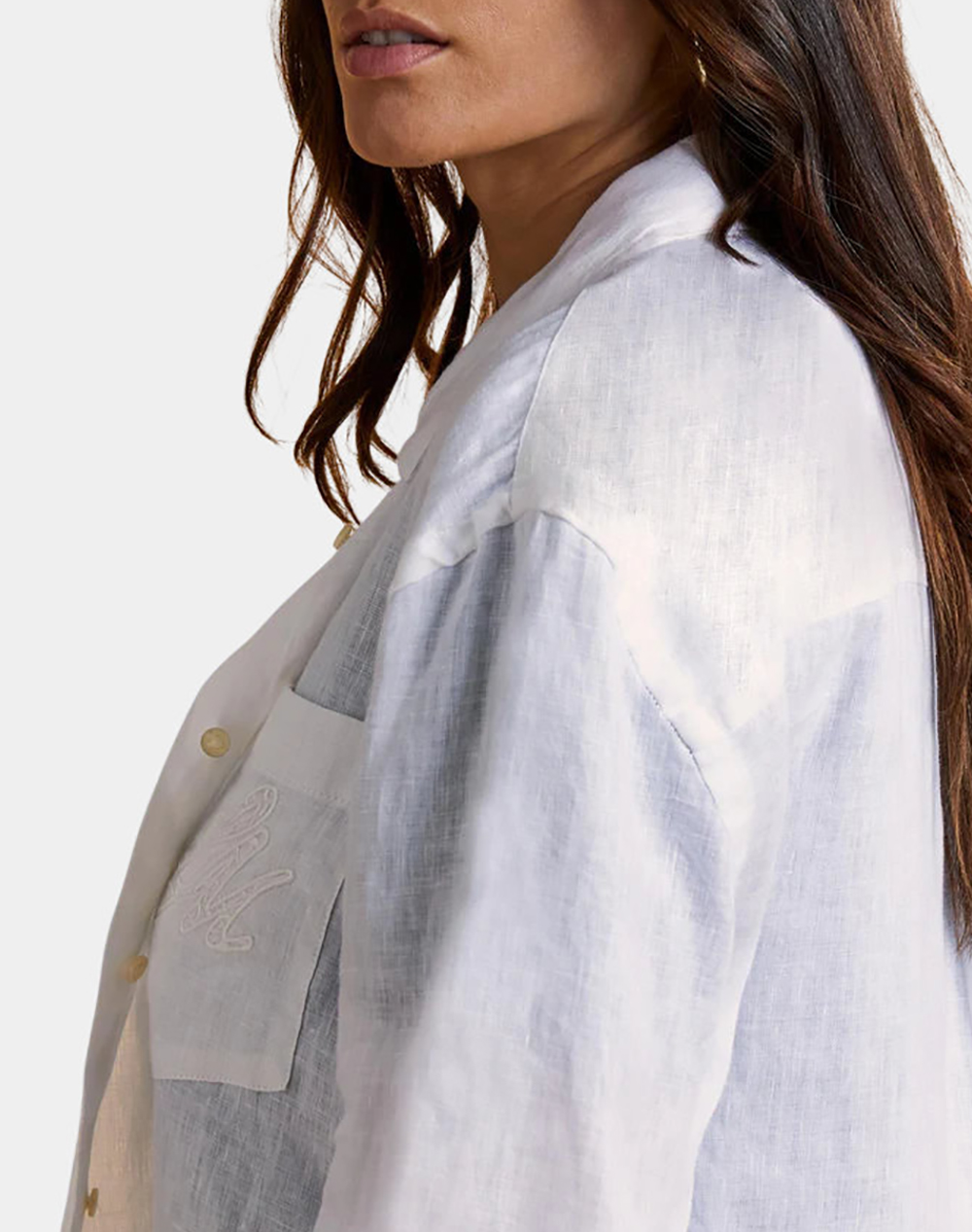La Martina Πουκαμισο Μμ Woman Shirt L S Linen 3Lmwcc007-00001 White Γυναικεία ρούχα πουκάμισα Politikos Shop Πολιτικός