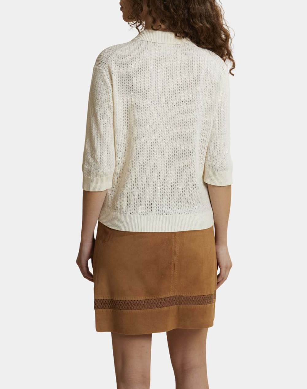 LA MARTINA LA MARTINA ΜΠΛΟΥΖΑ ΠΛΕΚΤΗ ΚΜ WOMAN POLO SWEATER COTTON YARN 3LMWCS002-00002 OffWhite - 2
