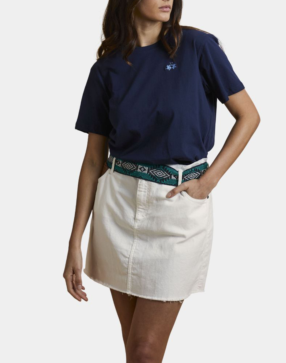 LA MARTINA ΜΠΛΟΥΖΑ T-SHIRT ΚΜ WOMAN T-SHIRT S/S 40/1 COTTON 3LMWCR002-07017 NavyBlue