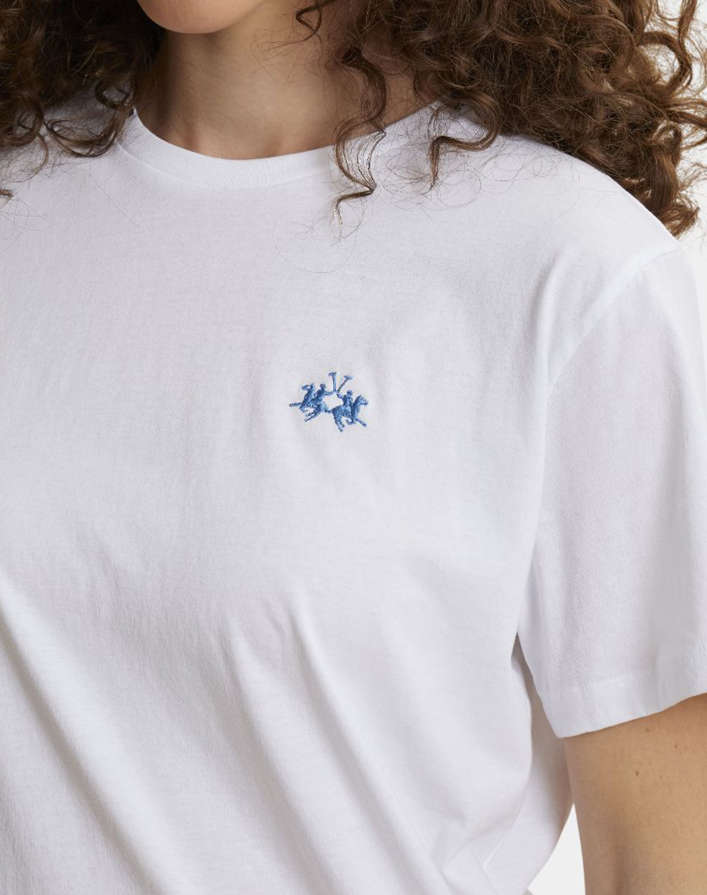 La Martina Μπλούζα T-Shirt Κμ Woman S 40 1 Cotton 3Lmwcr002-00001 White Γυναικεία ρούχα μπλούζες Τ-Shirt Politikos Shop Πολιτικός
