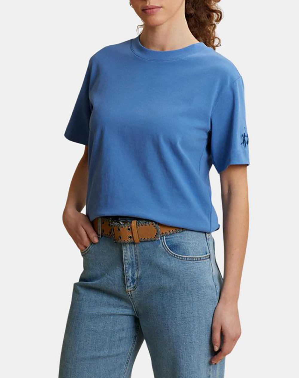 LA MARTINA ΜΠΛΟΥΖΑ T-SHIRT ΚΜ WOMAN T-SHIRT S/s CREWNECK LGT 3LMWCR001-07020 Blue