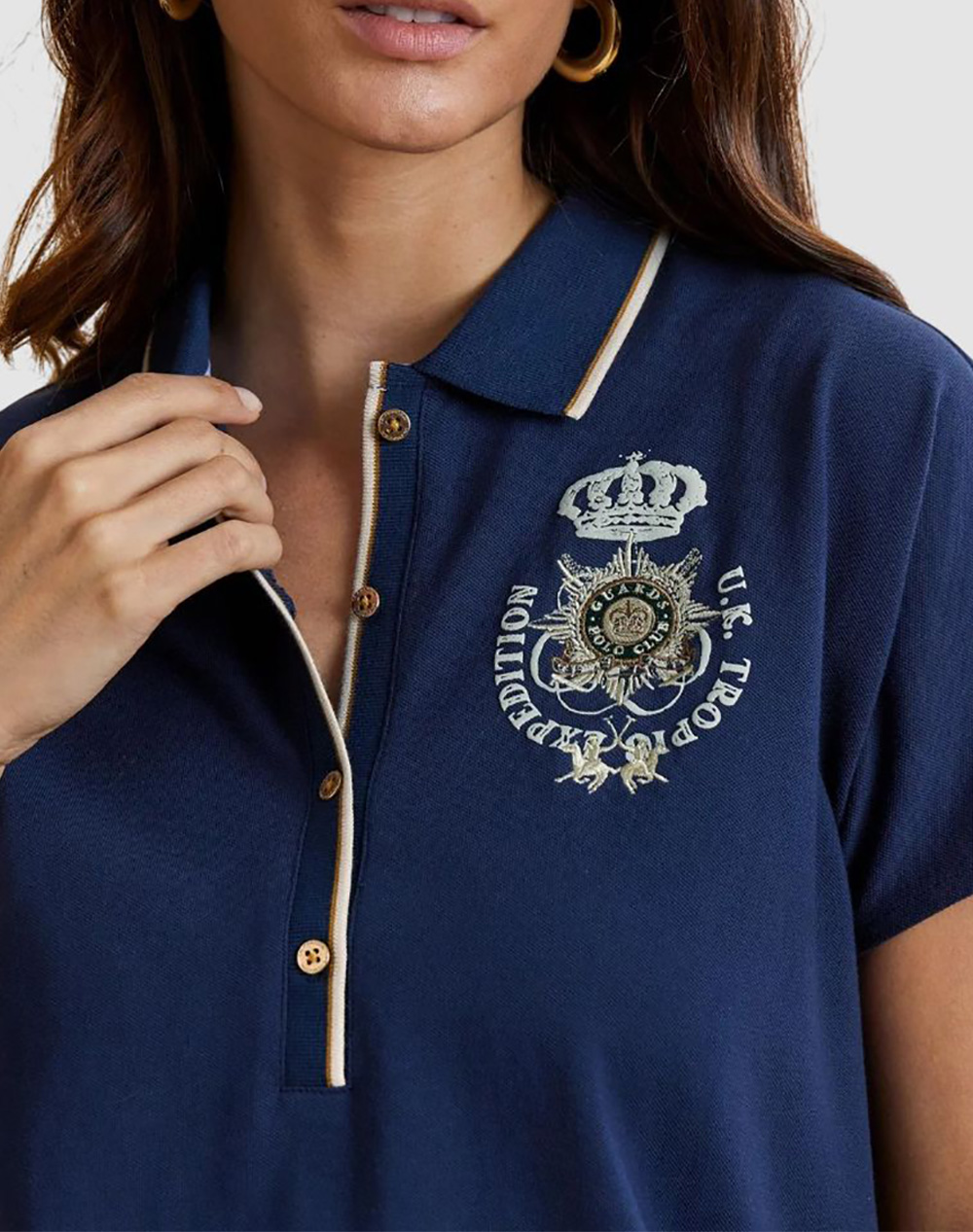 La Martina Μπλούζα Πολο Κμ Woman Polo S Piquet Stretch 3Lmwcpg31-07017 Navyblue Γυναικεία ρούχα μπλούζες Politikos Shop Πολιτικός