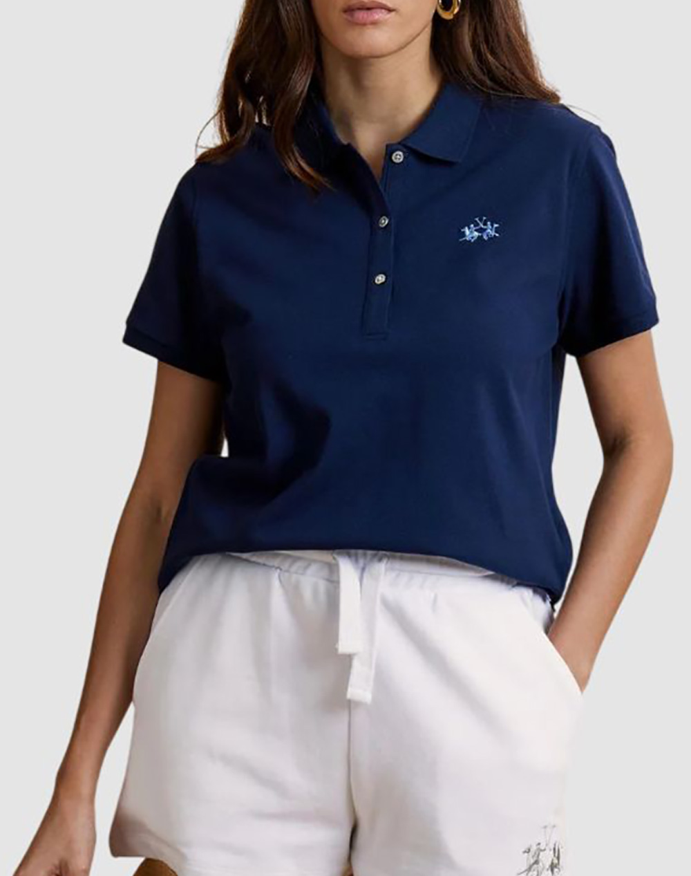LA MARTINA ΜΠΛΟΥΖΑ ΠΟΛΟ ΚΜ WOMAN POLO S/S 30/1 COTTON PIQ 3LMWCP006-07017 NavyBlue