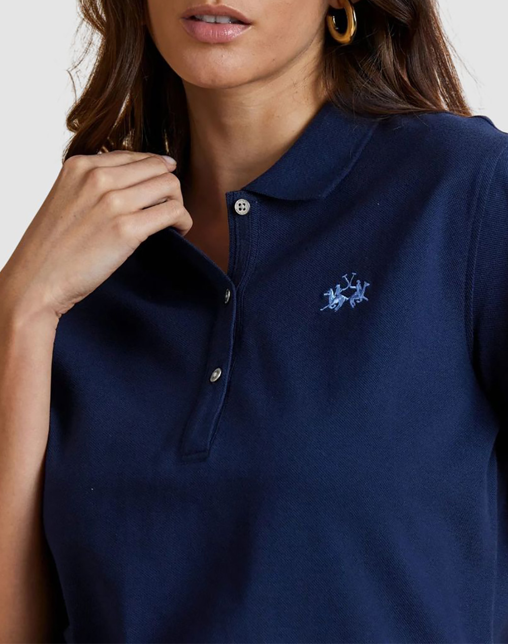 La Martina Μπλούζα Πολο Κμ Woman Polo S 30 1 Cotton Piq 3Lmwcp006-07017 Navyblue Γυναικεία ρούχα μπλούζες Politikos Shop Πολιτικός