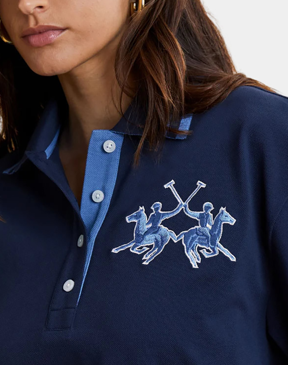 La Martina Μπλούζα Πολο Κμ Woman S Polo Cotton Piquet 3Lmwcp007-07017 Navyblue Γυναικεία ρούχα μπλούζες Politikos Shop Πολιτικός