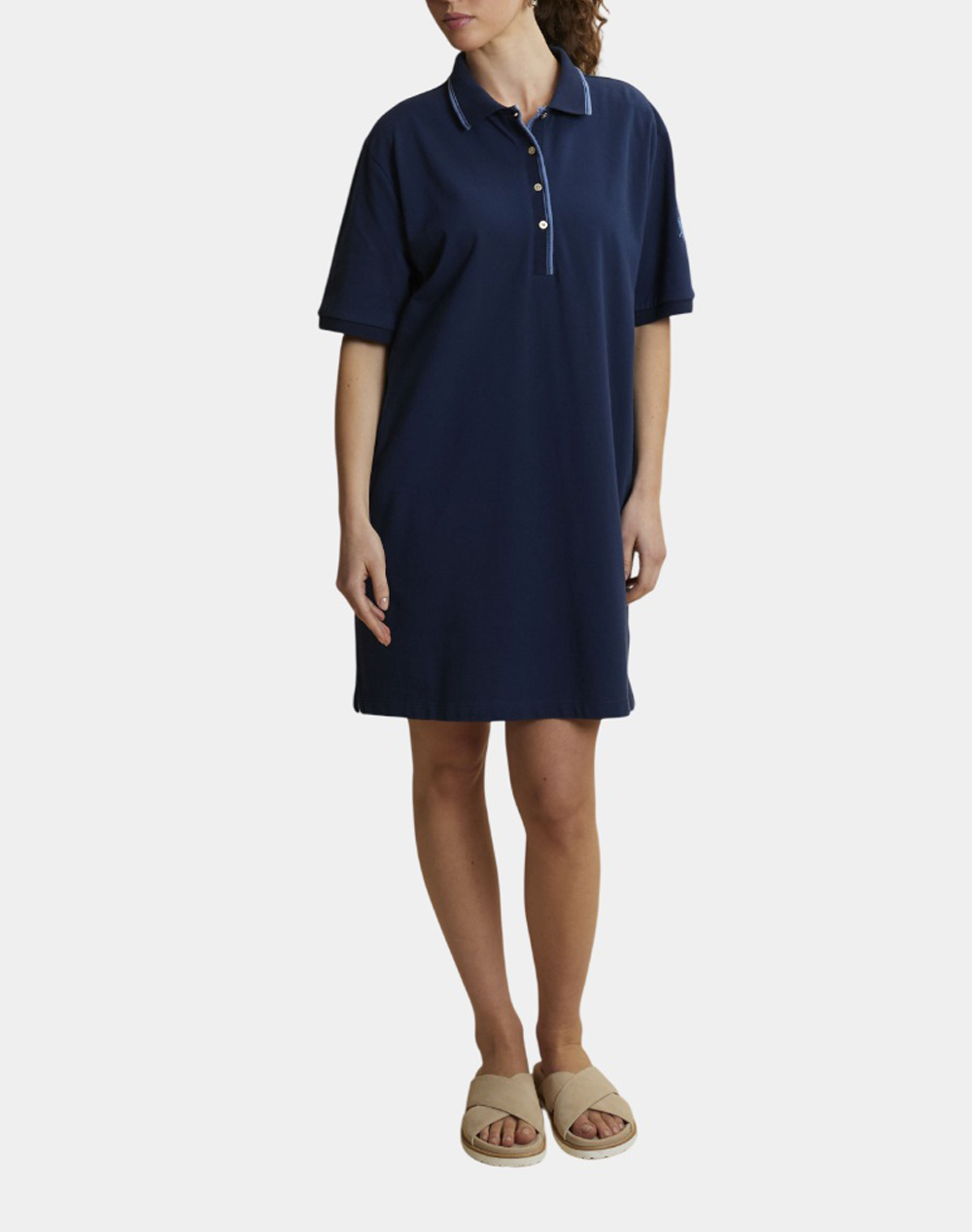 La Martina Φόρεμα Woman Dress Cotton Piquet 30 1 3Lmwcd005-07017 Navyblue Γυναικεία ρούχα φορέματα Politikos Shop Πολιτικός