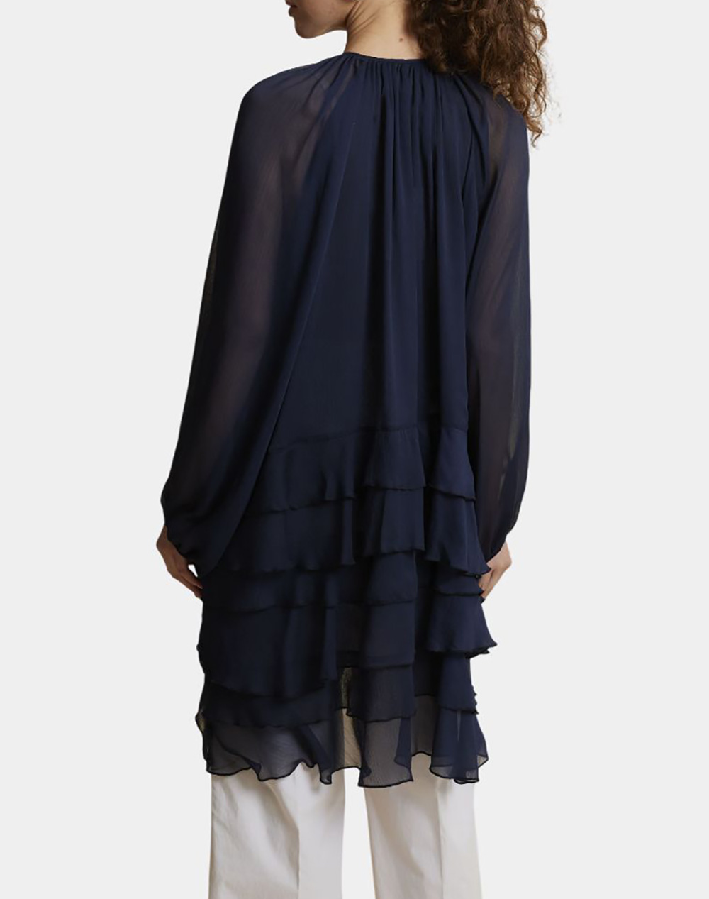 LA MARTINA LA MARTINA ΦΟΡΕΜΑ WOMAN DRESS L/S CHIFFON CRINCK 3LMWCD002-VL079-07017 DarkBlue - 2