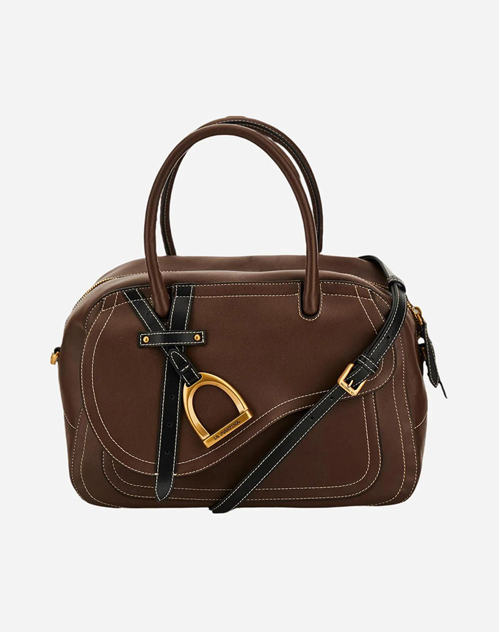 LA MARTINA ΤΣΑΝΤΑ HANDBAG SMOOTH FULL GRAIN LEAT 3LMWCA018-B4233 DarkBrown
