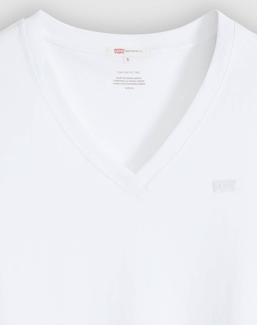 Levis Favorite V-Neck Hm 005J6-0011-0011 White Γυναικεία ρούχα μπλούζες Τ-Shirt Politikos Shop Πολιτικός