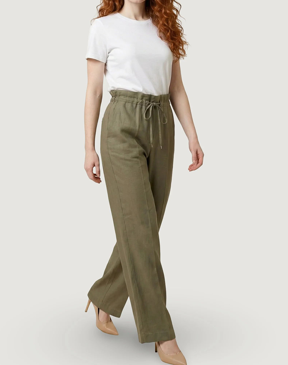 Liu Jo White Wa6C49 Pant Ts Tpotf Lungo Παντελόνι Γυναικείο Wa6299T414A-X0766 Olive Γυναικεία ρούχα παντελόνια Υφασματινα Politikos Shop Πολιτικός