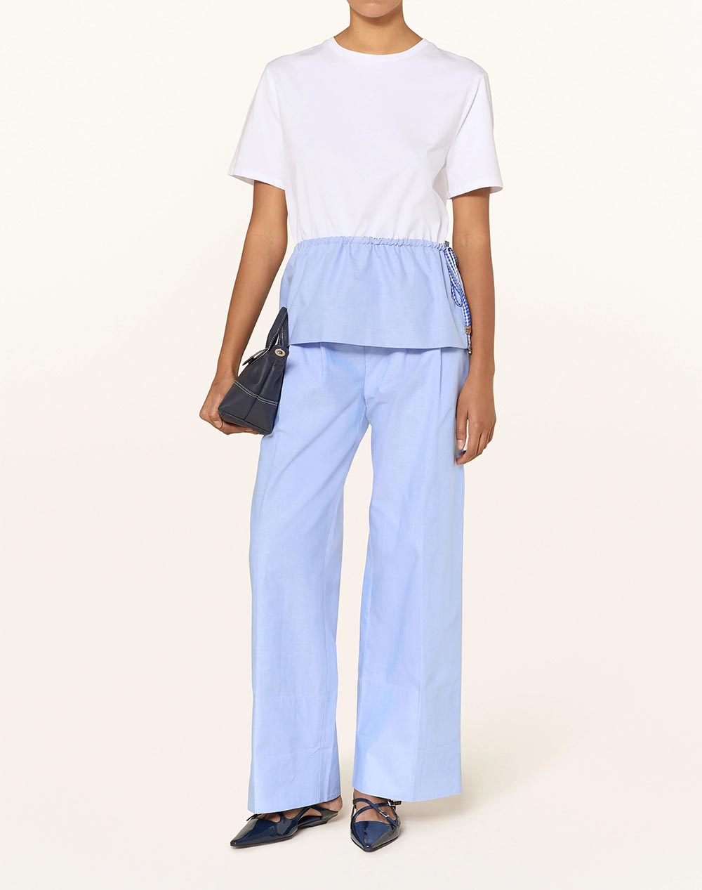 Liu Jo White Wa6C61 Pant Ts Tpotf Lungo Παντελόνι Γυναικείο Wa6481T438A-Z9614 Lightblue Γυναικεία ρούχα παντελόνια Υφασματινα Politikos Shop Πολιτικός