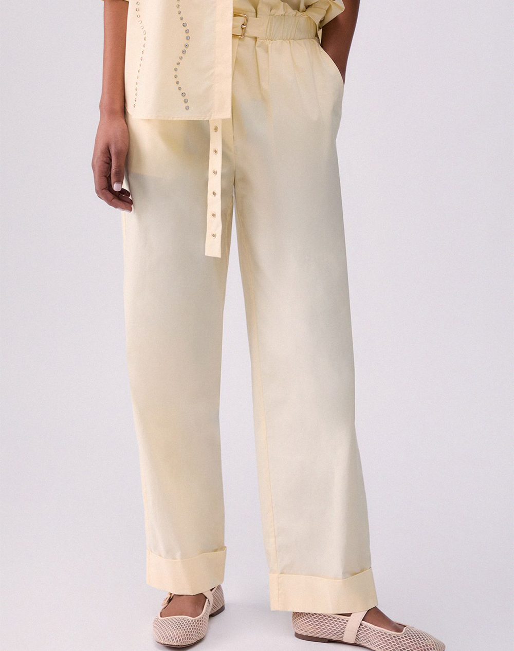 LIU JO BLACK_CA6C54_ECS PANT. C/FIBBIA ΠΑΝΤΕΛΟΝΙ ΓΥΝΑΙΚΕΙΟ CA6249TS246-P9640 LightYellow