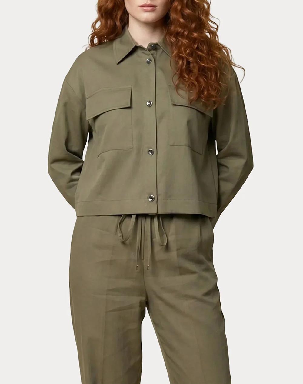 LIU JO WHITE_WA6C49_CAMICIA TS M/L ΠΟΥΚΑΜΙΣΟ ΓΥΝΑΙΚΕΙΟ WA6265T414A-X0766 Olive