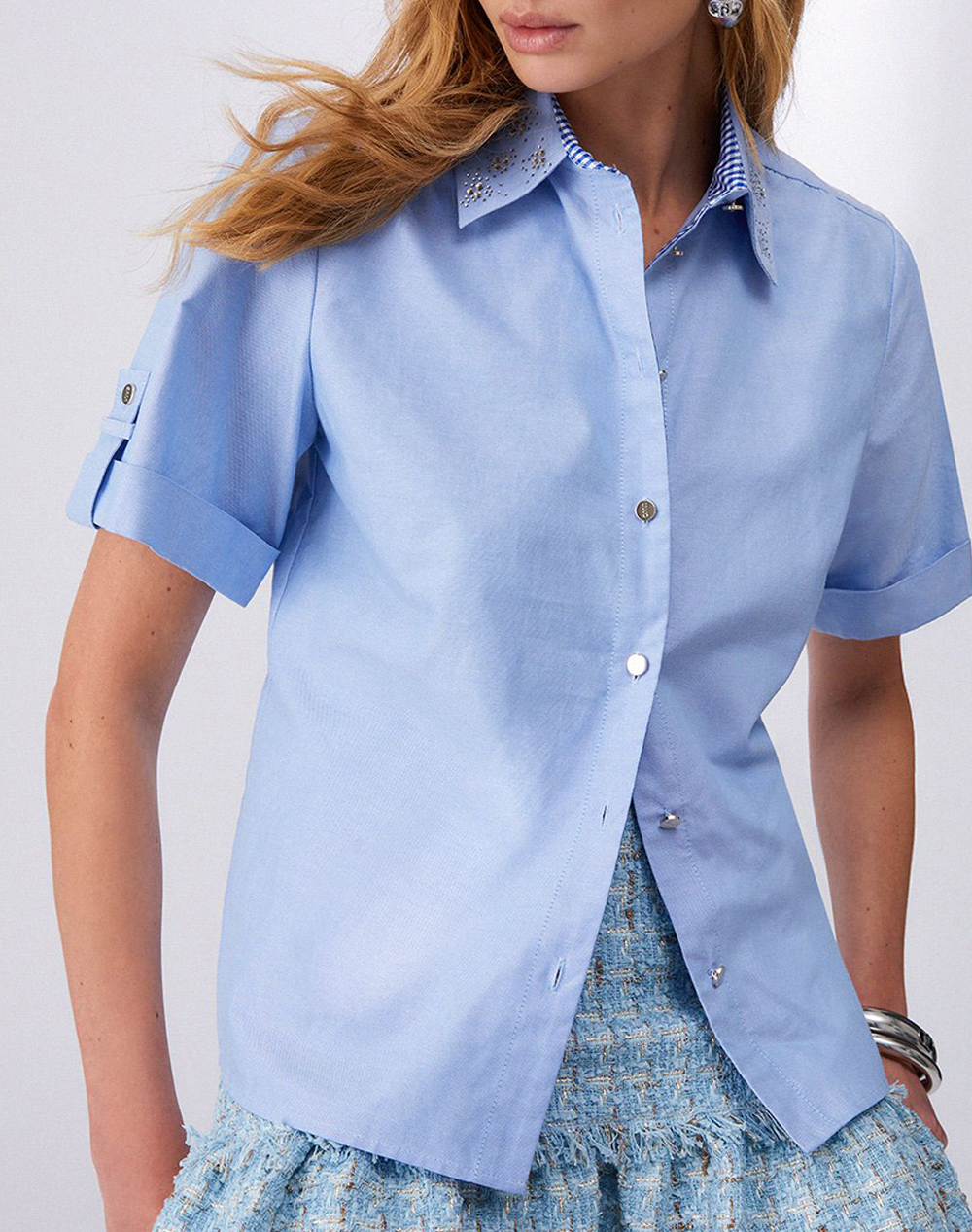 LIU JO WHITE_WA6C61_CAMICIA TS M/L ΠΟΥΚΑΜΙΣΟ ΓΥΝΑΙΚΕΙΟ WA6438T438A-Z9614 LightBlue