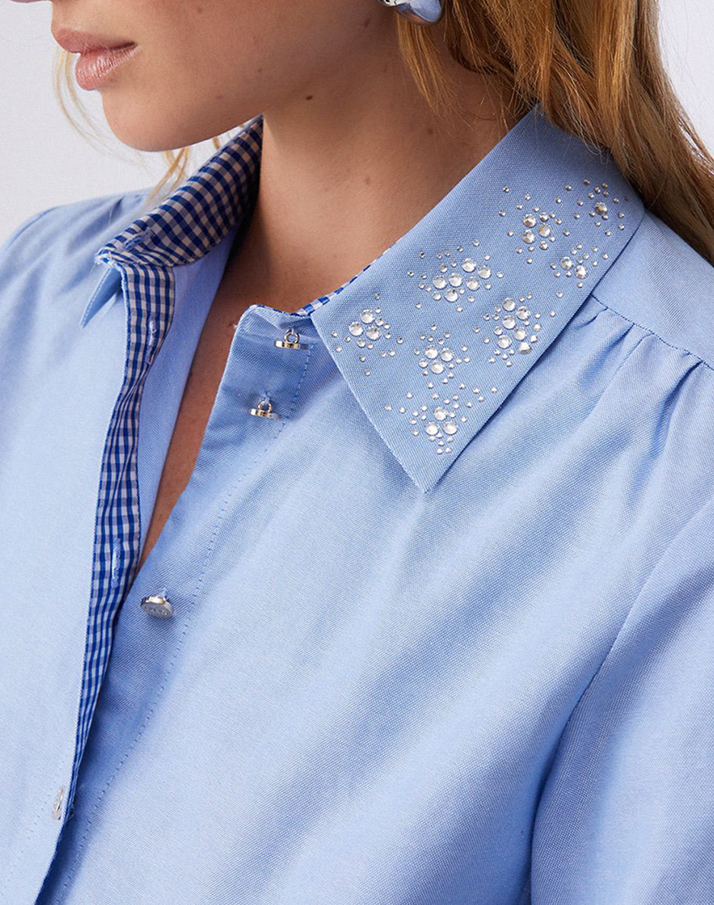 Liu Jo White Wa6C61 Camicia Ts M L Πουκαμισο Γυναικείο Wa6438T438A-Z9614 Lightblue Γυναικεία ρούχα πουκάμισα Politikos Shop Πολιτικός
