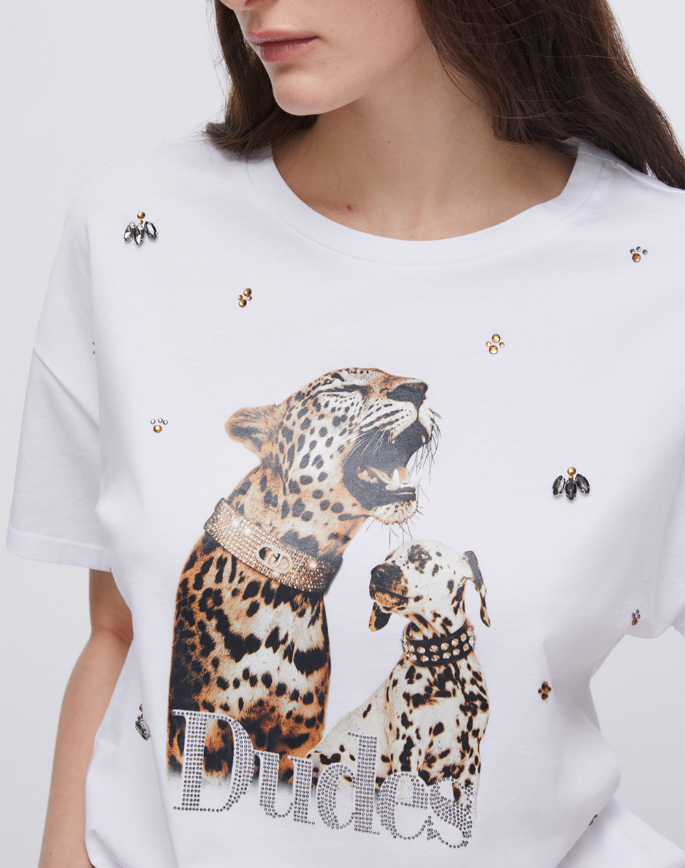 Liu Jo White Wa6J06 T-Shirt Moda M C Μπλούζα Γυναικείο Wa6331Js904-P9272 Γυναικεία ρούχα μπλούζες Τ-Shirt Politikos Shop Πολιτικός