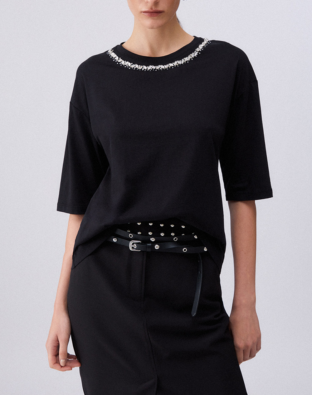 LIU JO WHITE_WA6J04_T-SHIRT MODA M/C ΜΠΛΟΥΖΑ ΓΥΝΑΙΚΕΙΟ WA6128JS904-P9320 Black