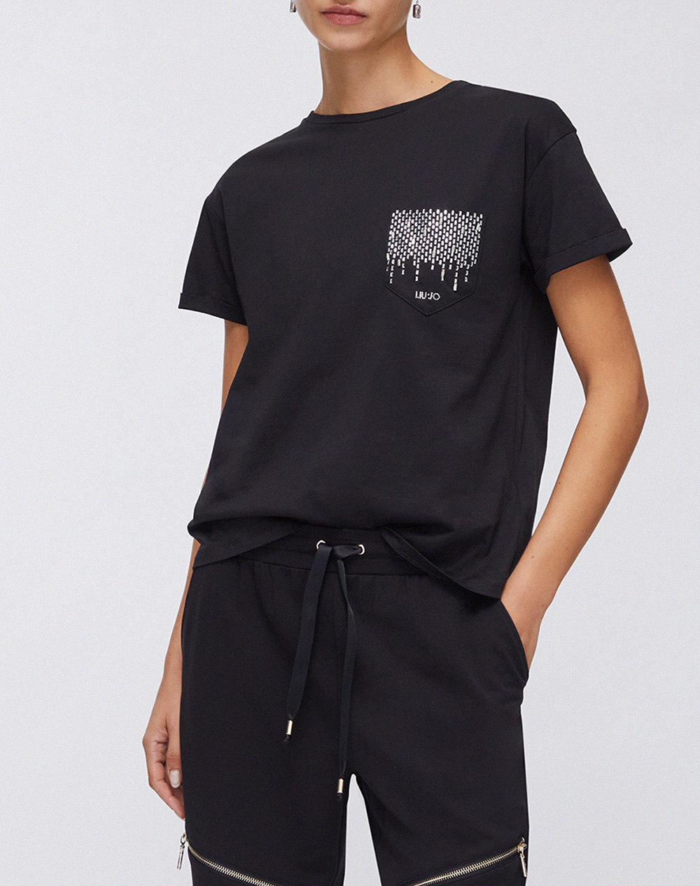 LIU JO WHITE_WA6J19_T-SHIRT MODA M/C ΜΠΛΟΥΖΑ ΓΥΝΑΙΚΕΙΟ WA6372JS923-P9392 Black