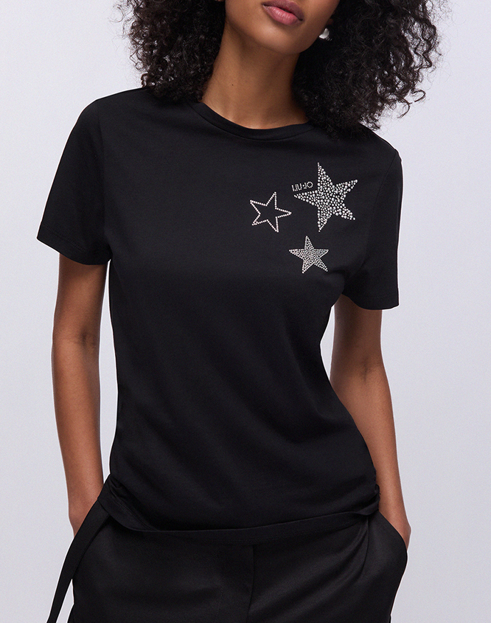 LIU JO WHITE_WA6J09_T-SHIRT MODA M/C ΜΠΛΟΥΖΑ ΓΥΝΑΙΚΕΙΟ WA6491JS923-P9354 Black
